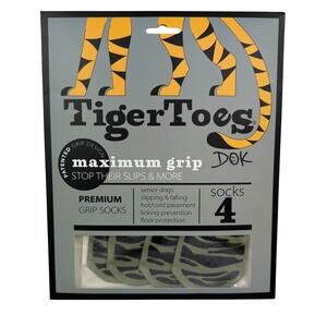 Dok Maximum Grip Socks for Dogs Tiger Toes 4-Pack Medium Green New